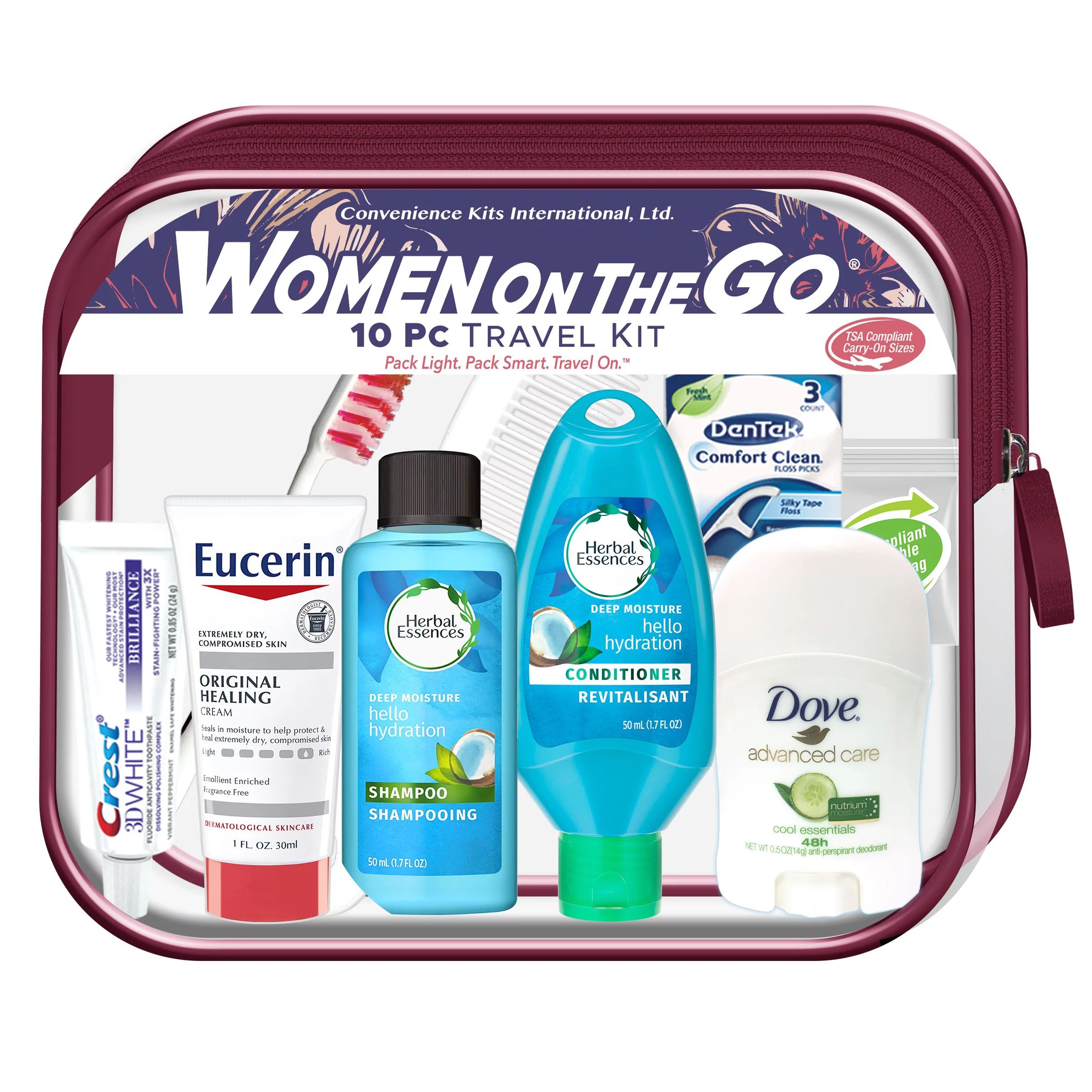 Convenience Kits International, Women's Deluxe 10 PC Travel Kit Featuring: Herbal Essences Shampo... | Walmart (US)