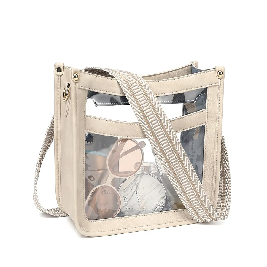 LOXOMU Clear Crossbody Bag - Stadium Approved Clear Purse with Guitar Strap for Events, Concerts | Amazon (US)