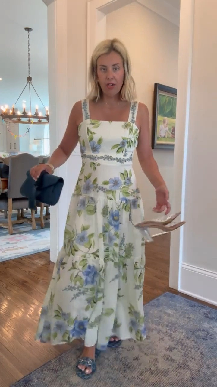 Umm the most beautiful dress ever and the price is even better!! ￼
Dress - 4
Bling sandals - 7 (size 1 down) 
Gucci Sandals - 8.5 ( size 1/2 up)
Clear Heels - 8 
Codes:
Allie + Bess - Catherine20 on my bracelets

#LTKdayinmylife #LTKootd #LTKmomlife