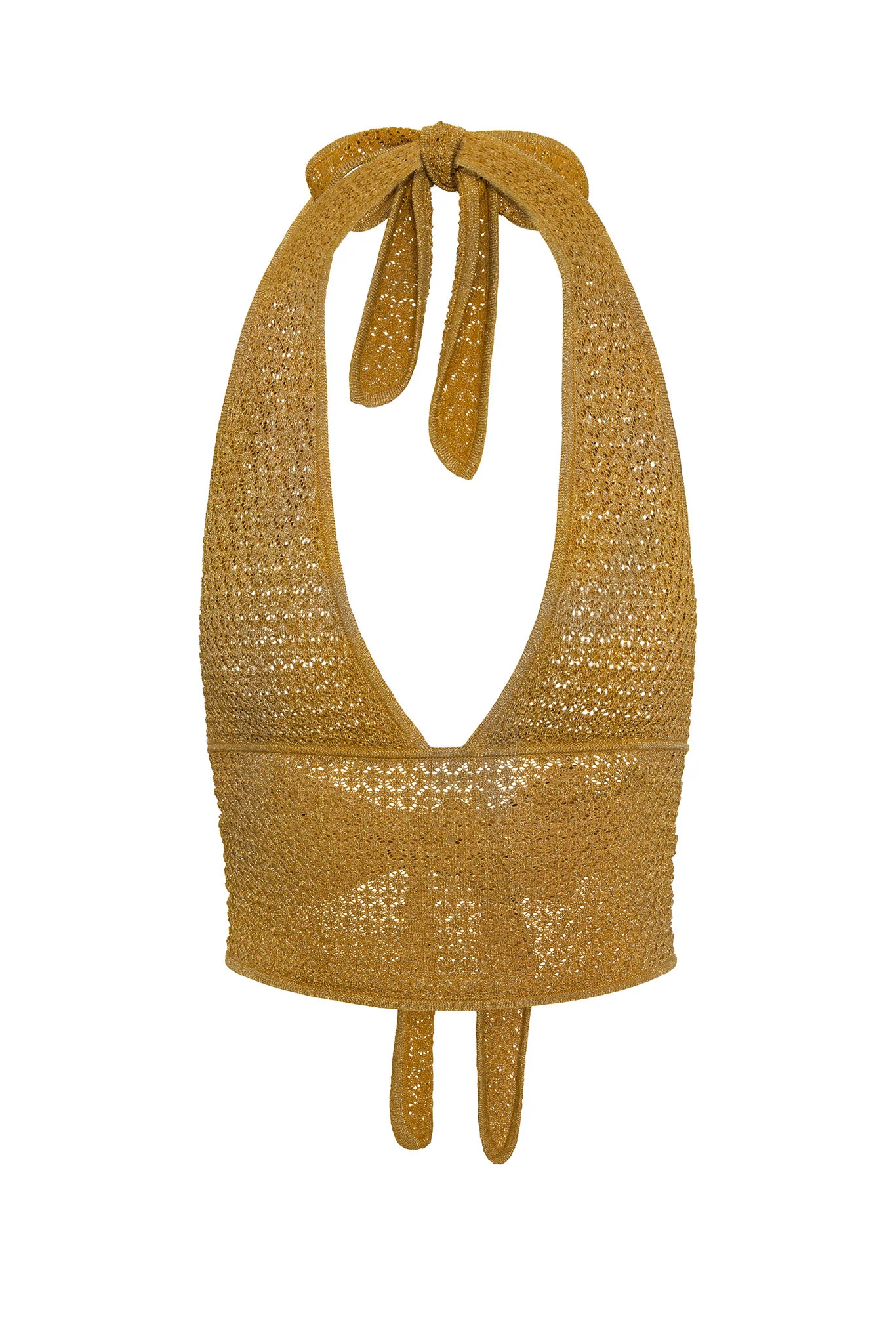 Toulon Top Lined - Antique Gold Lace Crochet | Monday Swimwear
