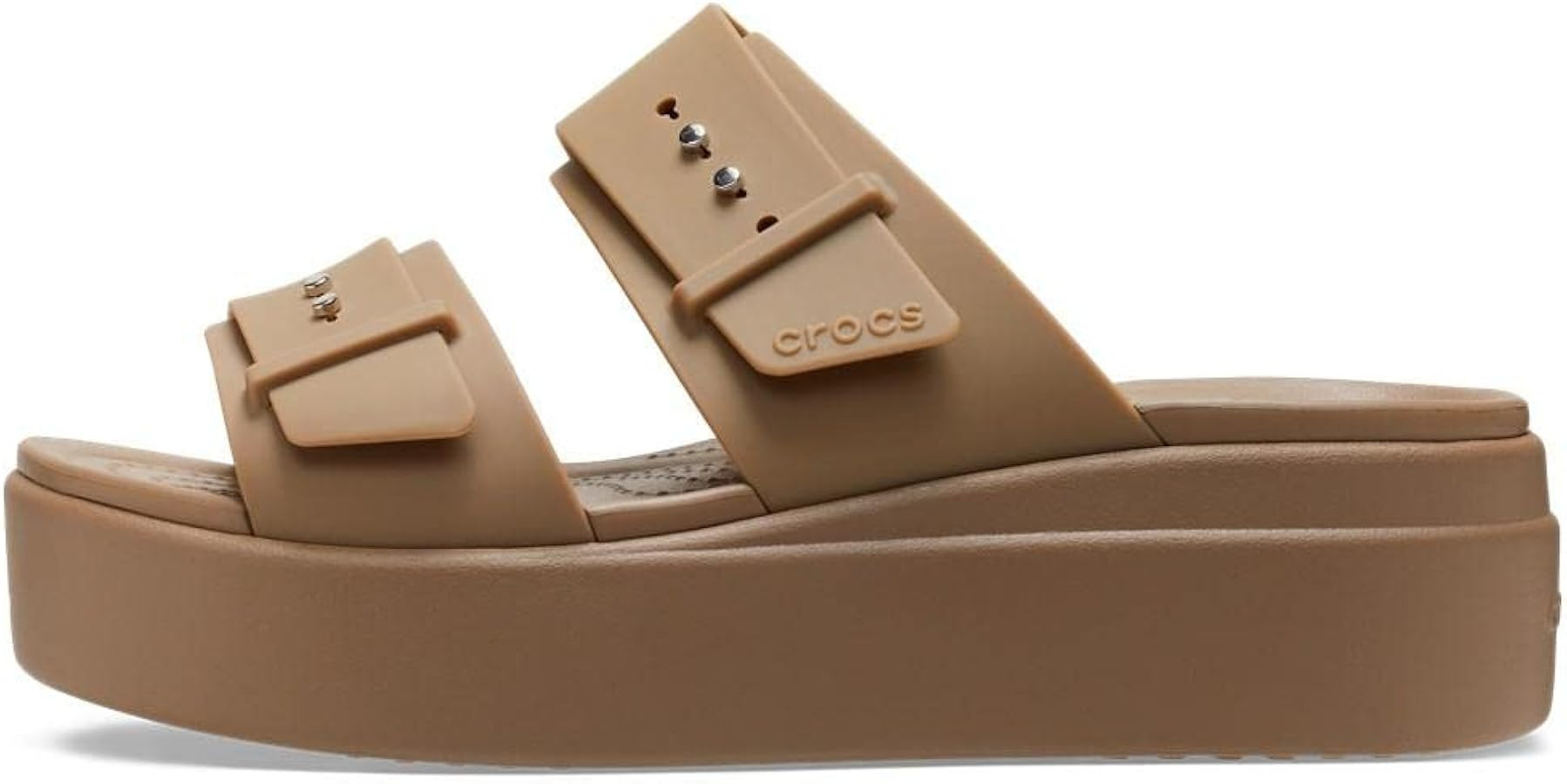 Crocs Women's Brooklyn Buckle Low Wedge, Platform Sandals | Amazon (US)