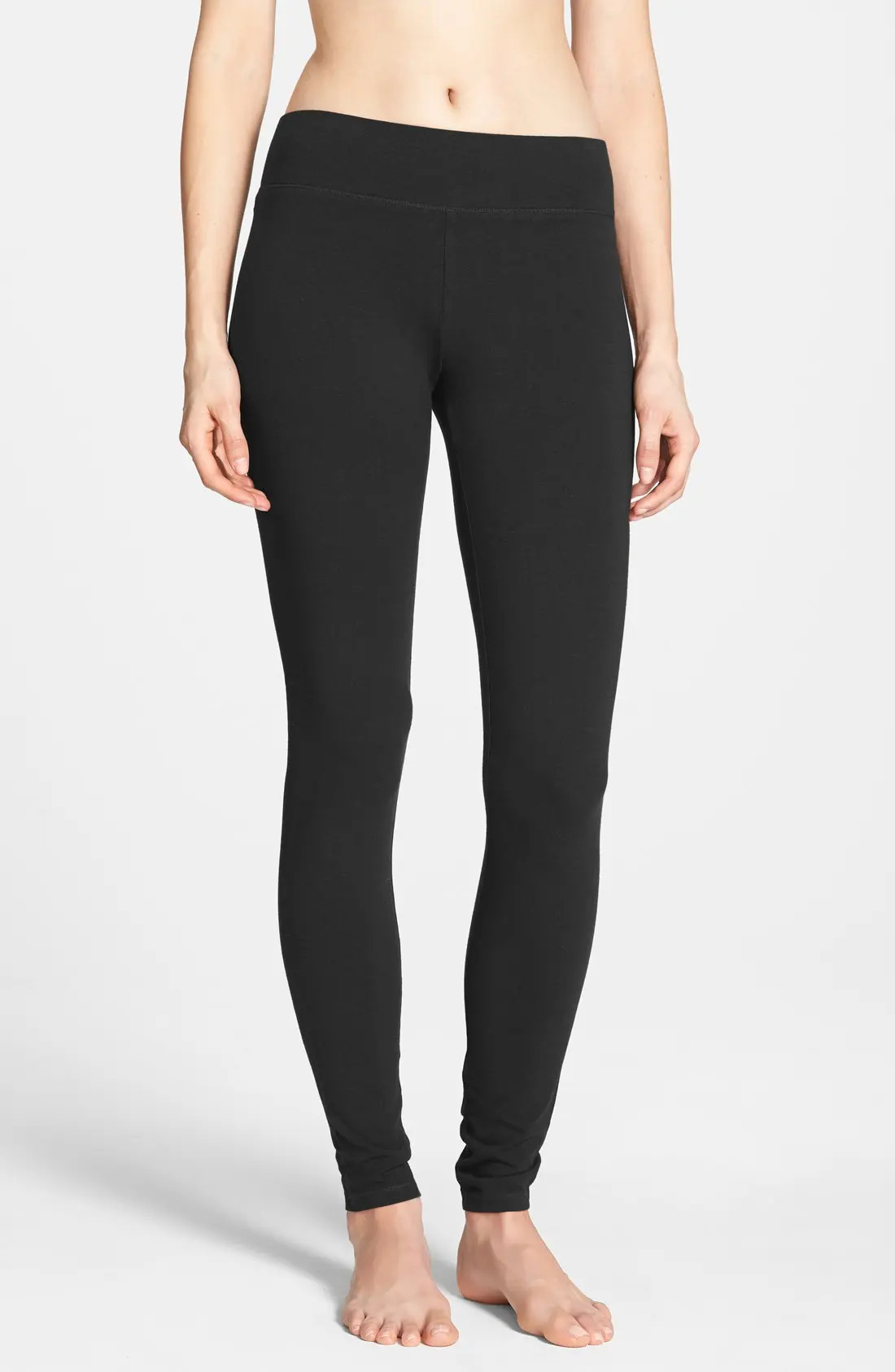 Hue Ultra Wide Waistband Leggings in Black at Nordstrom, Size Large | Nordstrom