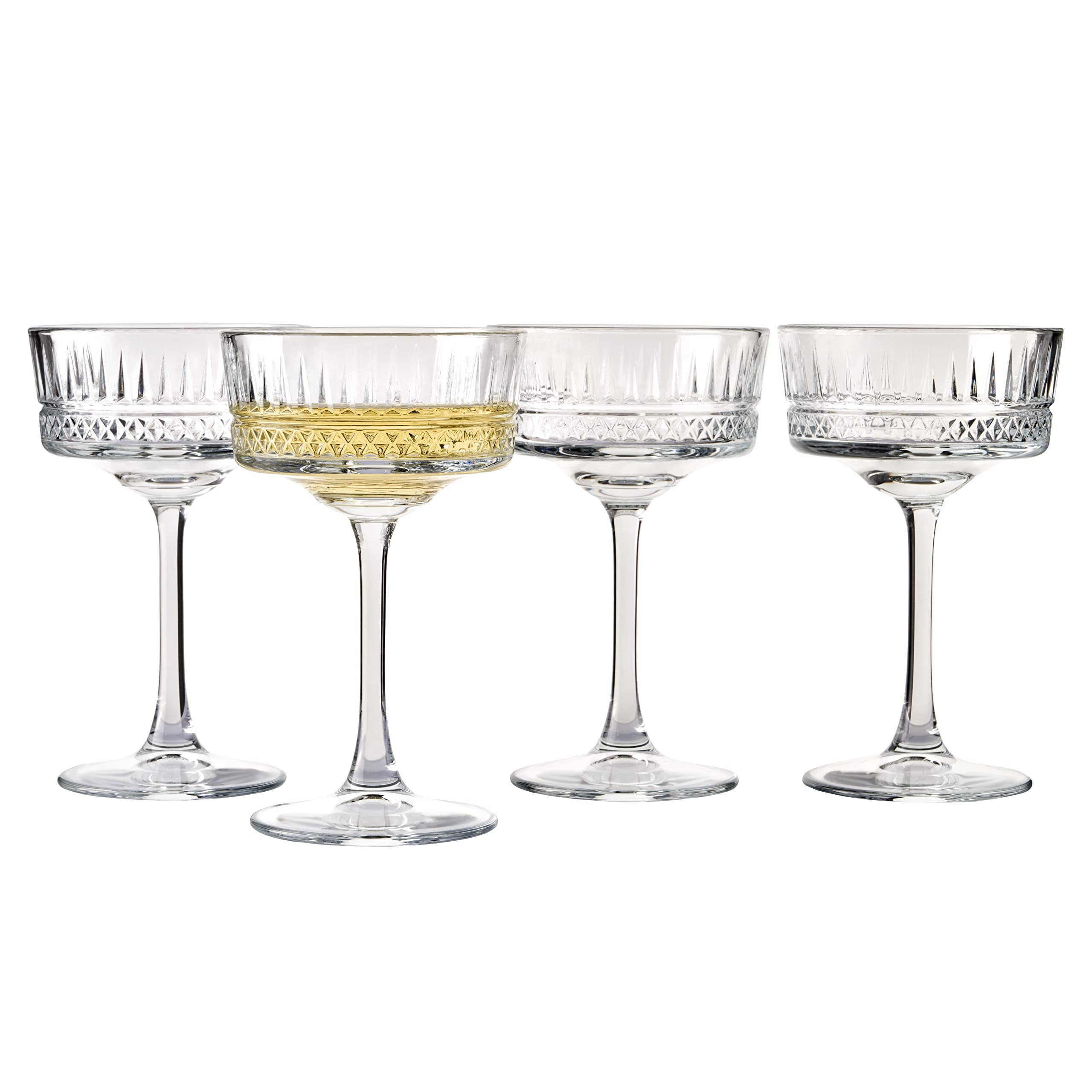 Pasabahce Vintage Coupe Glasses Set Of 4 - Exclusive Champagne, Cocktail, Martini, Wine Glasses -... | Amazon (US)