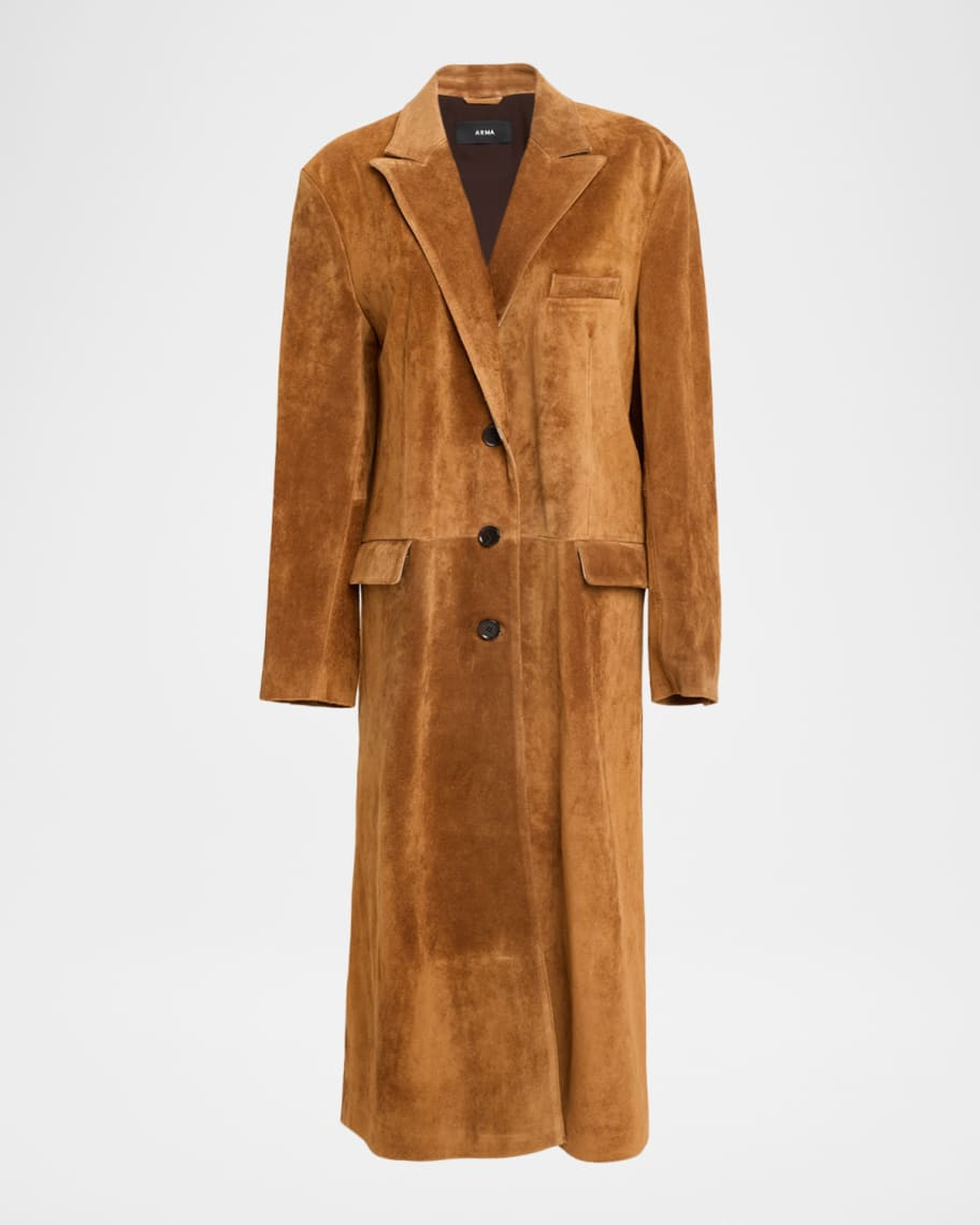 Arma Alissa Gritty Suede Long Coat | Neiman Marcus