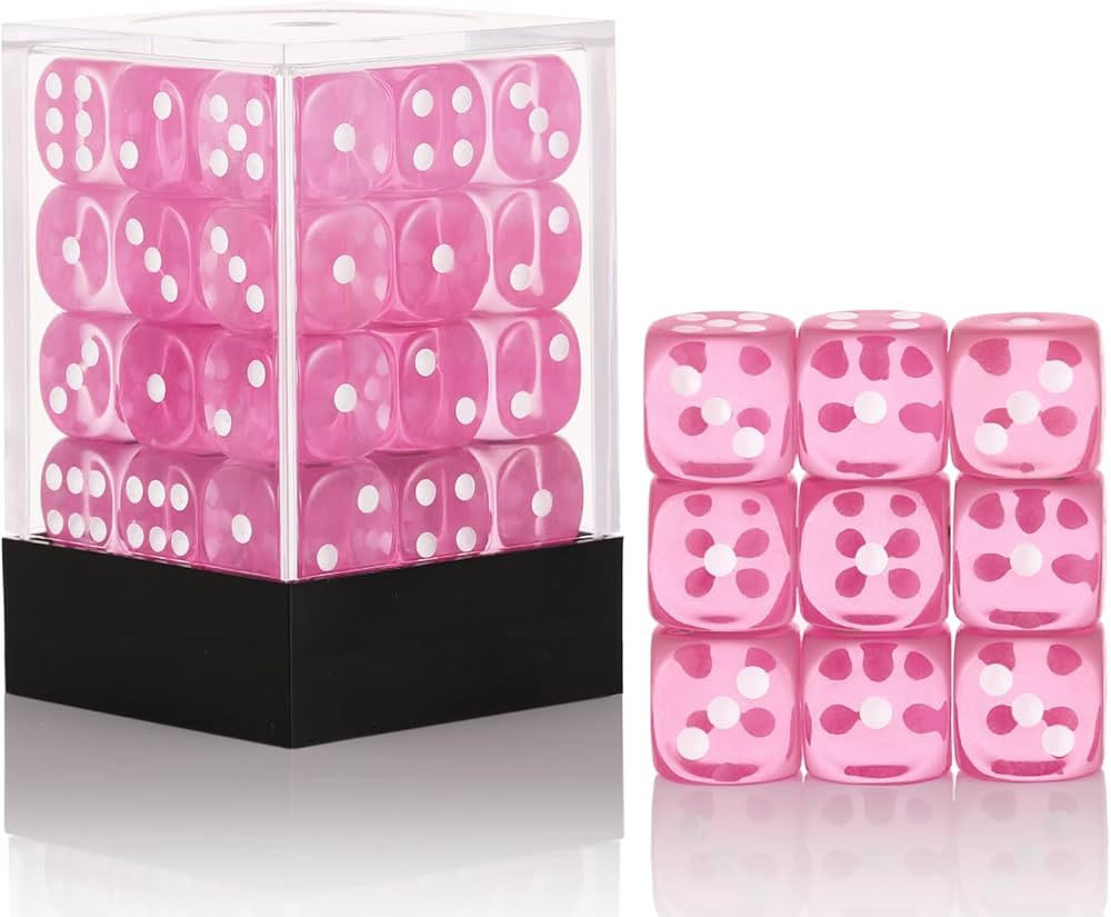 36 of Pack 12MM 6 Sided Mini Dice Set,Translucent Colors Game Dice Set, 6 Sided Standard Colored ... | Amazon (US)