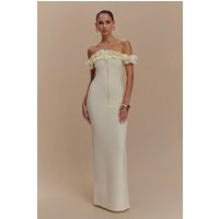 Nova Ruffle Off Shoulder Maxi Dress - Ivory I MESHKI I Size M | MESHKI US