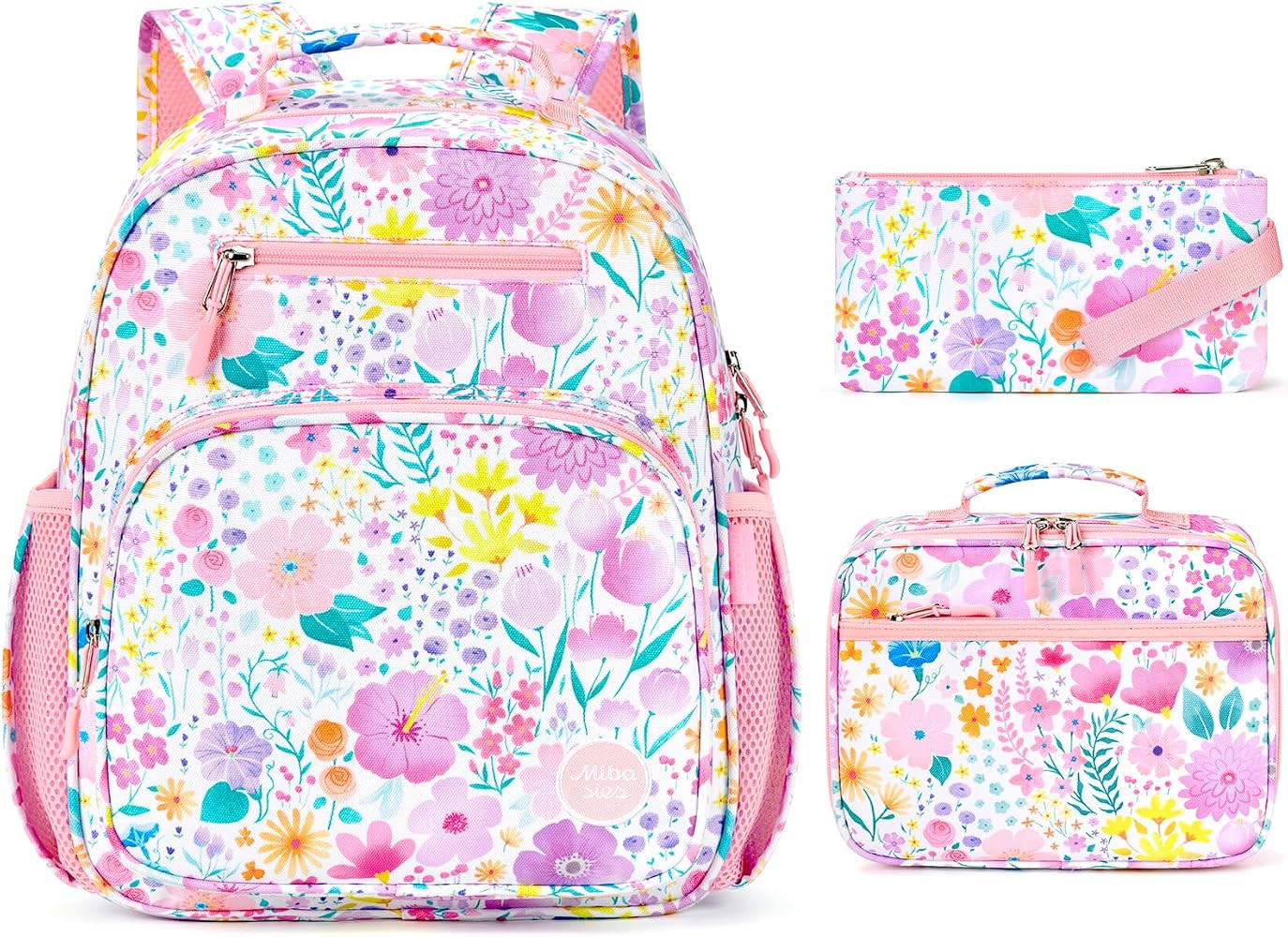 Girls Backpack with Lunch Box: 3PCS Kids Backpack Set for Kindergarten Elementary - 15 IN Cute Bo... | Amazon (US)