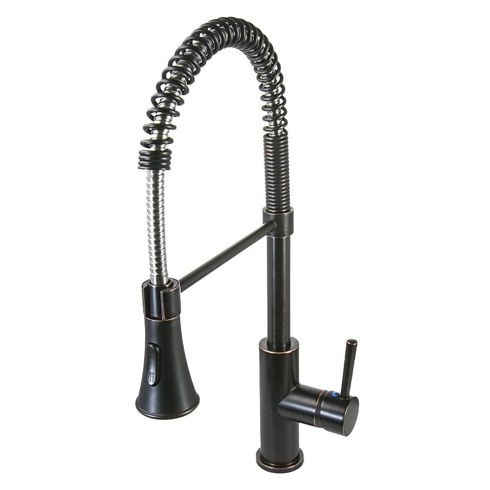 Ultra Faucets Euro Collection Single-Handle Pull-Down Sprayer Kitchen Faucet in Oil Rubbed Bronze-15 | The Home Depot