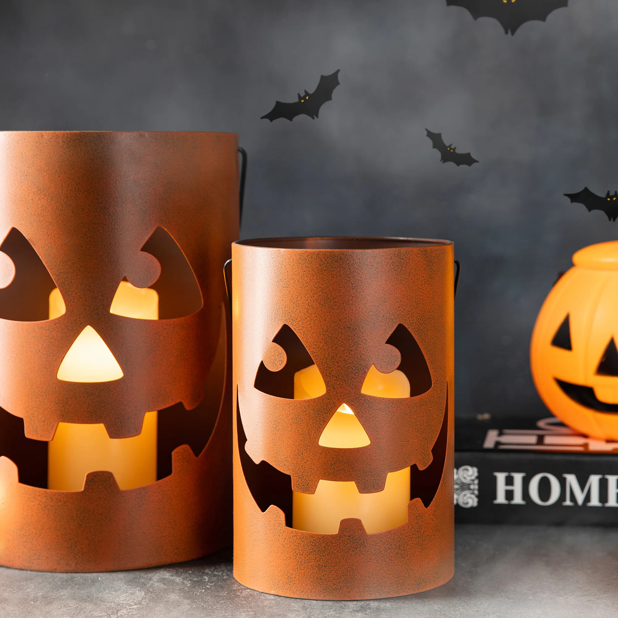 2 Piece Halloween Jack O Lighted Display Set | Wayfair North America