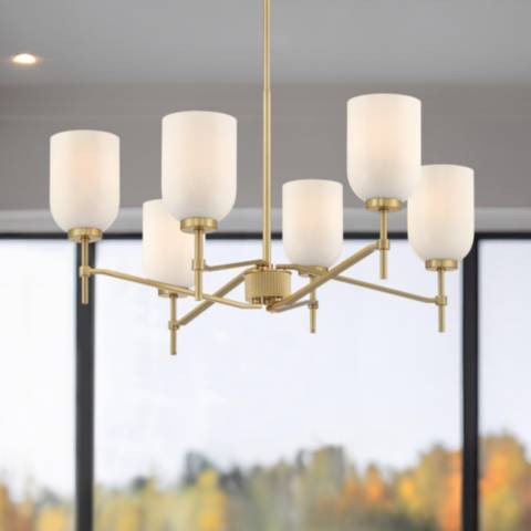 Possini Euro Skye 27 3/4" Wide Gold 6-Light Chandelier | Lamps Plus