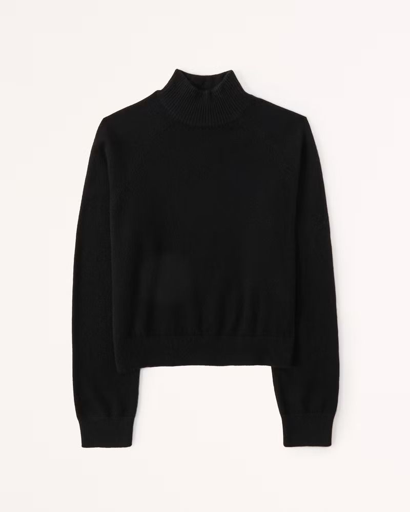 Women's Cashmere Wedge Mockneck Sweater | Women's Tops | Abercrombie.com | Abercrombie & Fitch (US)