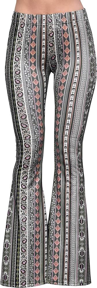 Daisy Del Sol High Waist Comfy Stretch Boho 70s Bell Bottom Fit to Flare Lounge Yoga Pants | Amazon (US)
