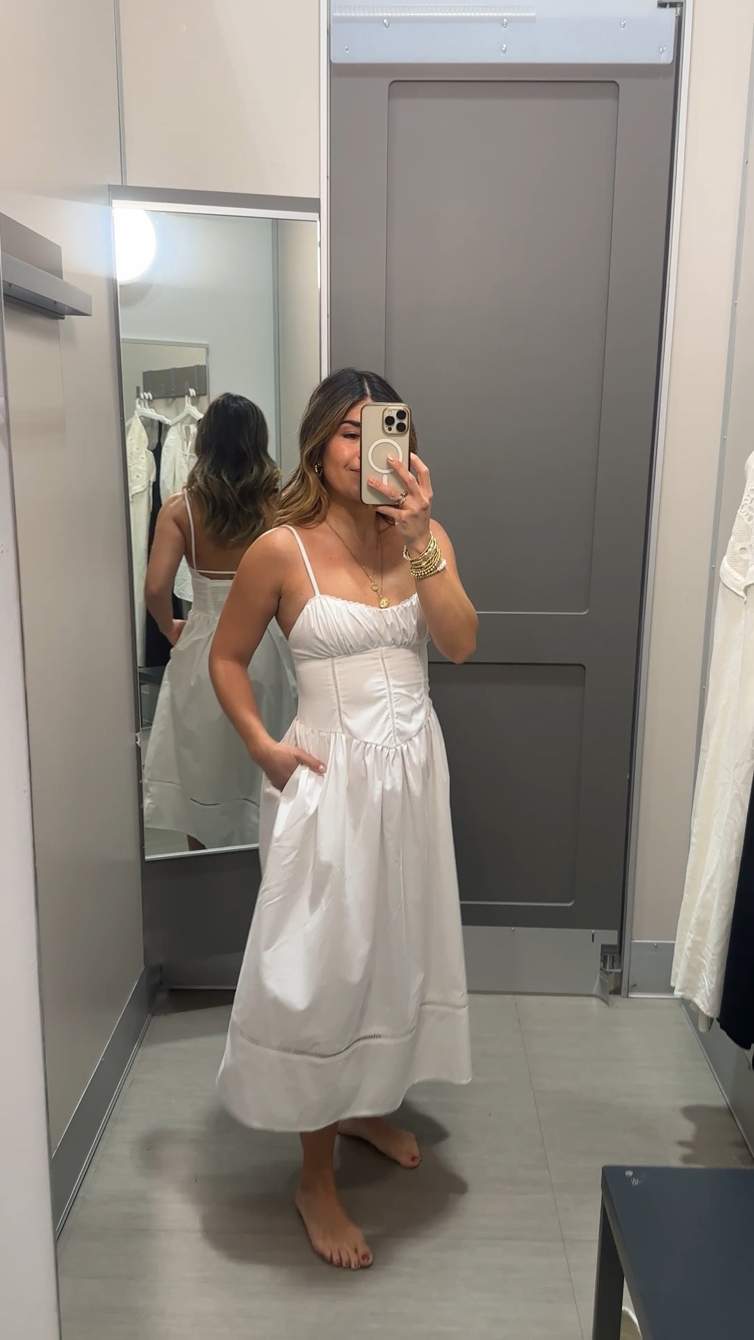 Another beautiful white dress! This one is so feminine and chic! 
It runs small. I went up a size.
I’m wearing size small here. 

#LTKSeasonal #LTKootd #LTKWedding