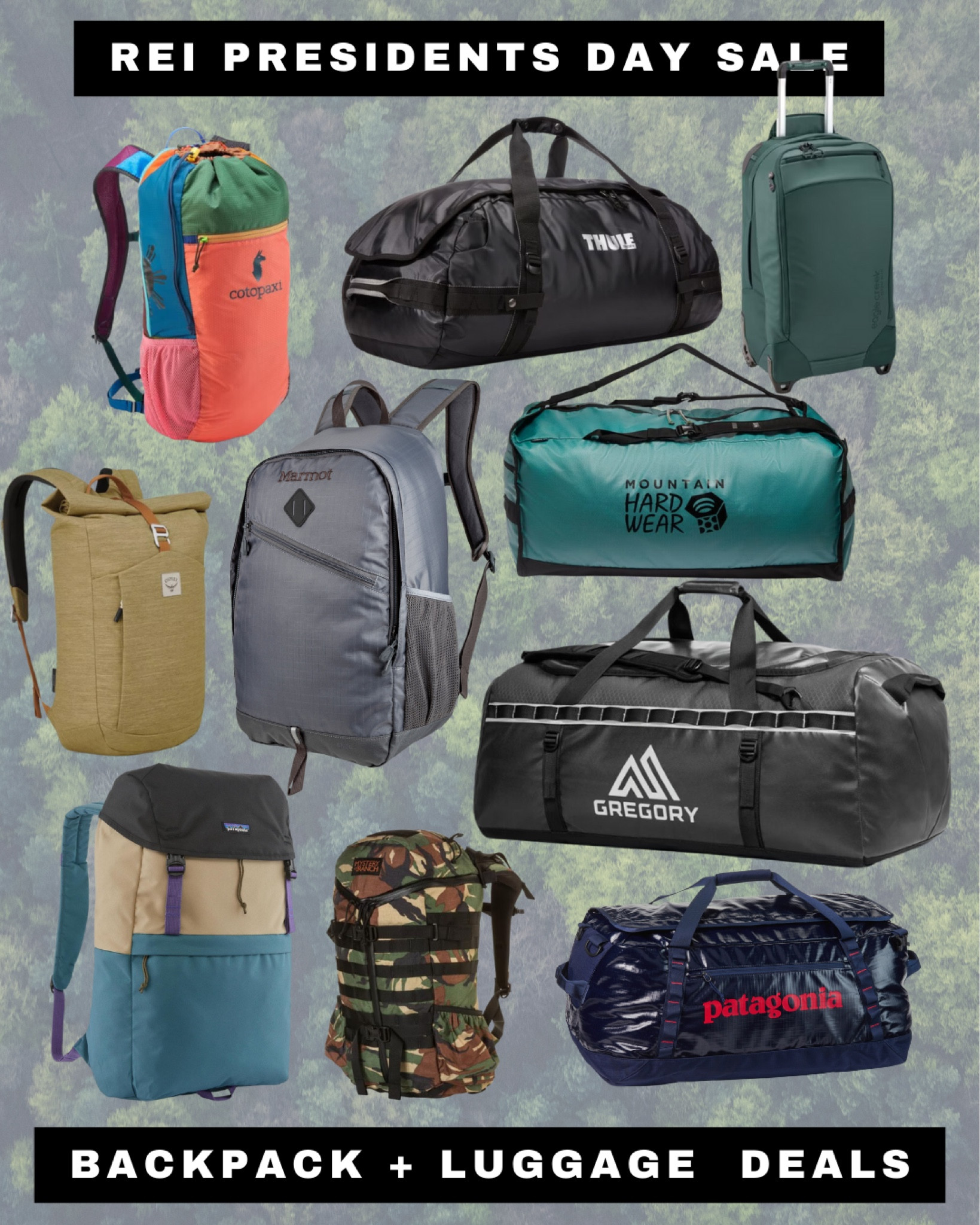 Last chance to get these sick deals at REI for Presidents’ Day. Best luggage and backpack deals. Travel deals. Sale alert.

#LTKtravel #LTKSpringSale #LTKsalealert