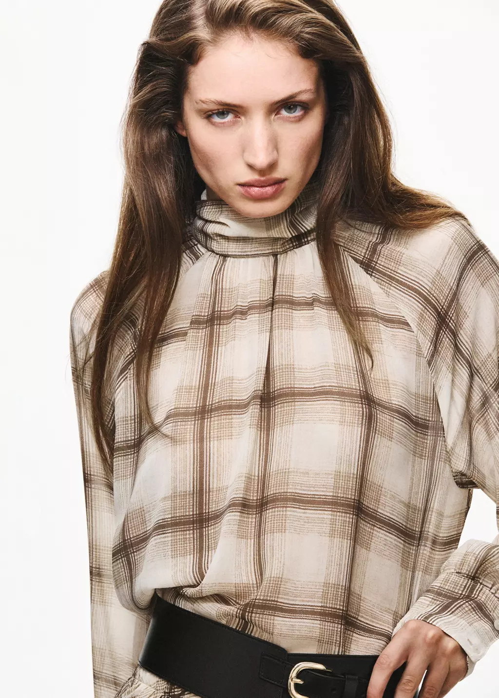 Checked print blouse | Mango (US/MX/AU)