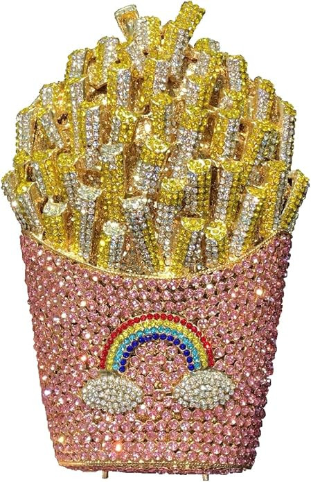 DEBIMY French Fries Chips Rhinestone Clutch Women Crystal Handbag Sparkly Evening Bag Purses for ... | Amazon (US)