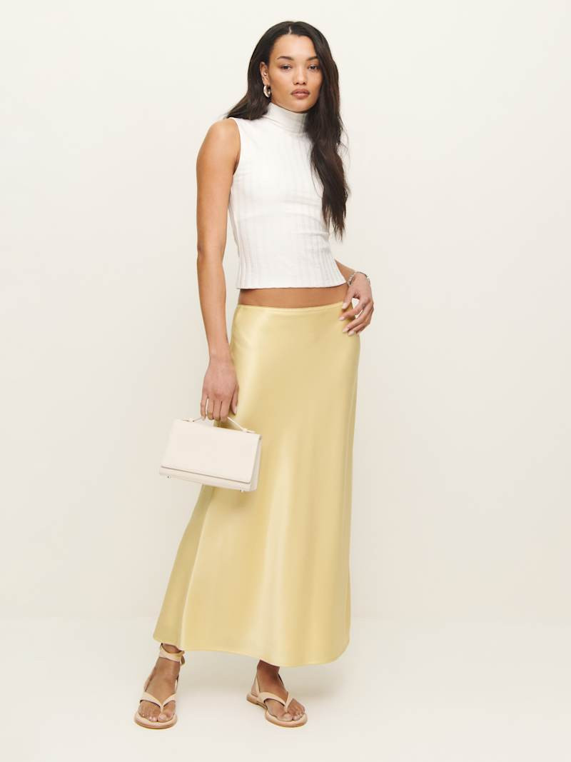 Layla Satin Skirt | Reformation (Global)