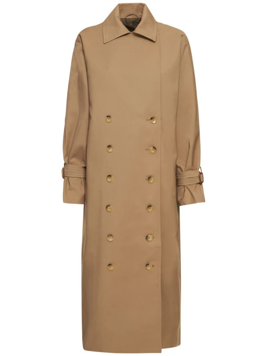 Signature cotton blend long trench coat | Luisaviaroma