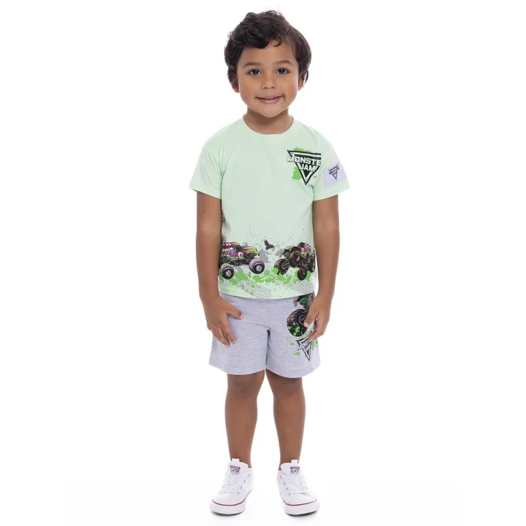 Monster Jam Toddler Graphic Tee and Shorts Set, 2-Piece, Sizes 12M-5T - Walmart.com | Walmart (US)