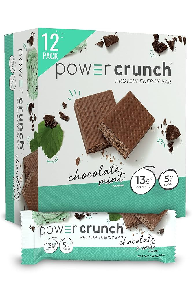 Power Crunch Protein Wafer Bars, High Protein Snacks with Delicious Taste, Chocolate Mint, 1.4 Ou... | Amazon (US)