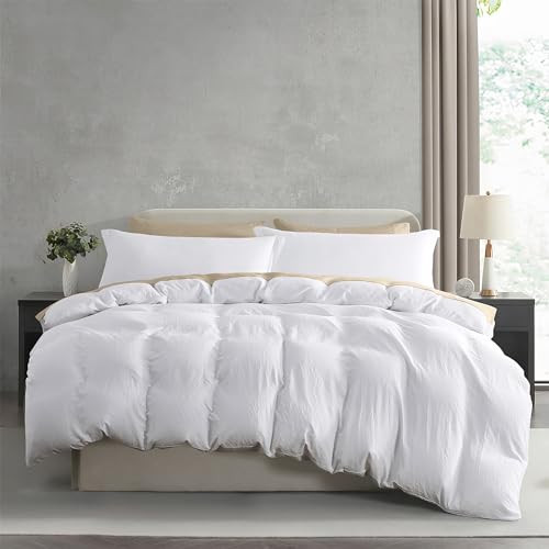Nestl White Duvet Cover Queen Size - Soft Prewashed Queen Duvet Cover Set, 3 Piece, with Zipper Closure, 1 Duvet Cover 90x90 inches and 2 Pillow Shams | Amazon (US)