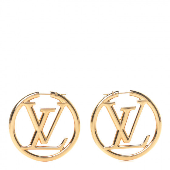 LOUIS VUITTON Louise Hoop Earrings Gold | Fashionphile