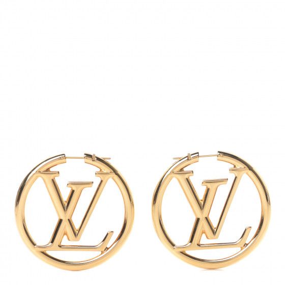 LOUIS VUITTON Louise Hoop Earrings Gold | Fashionphile