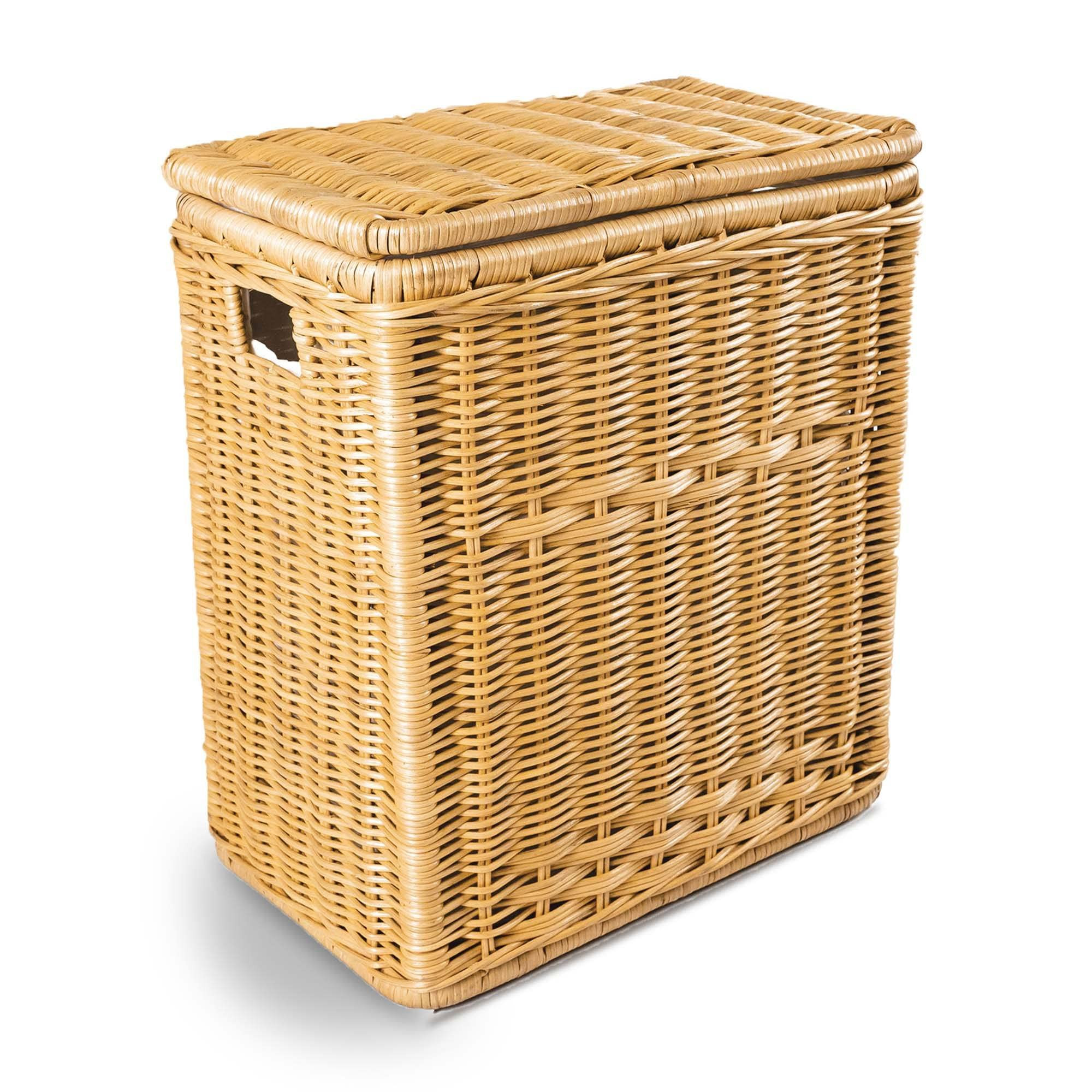 The Basket Lady Narrow Wicker Rectangular Laundry Hamper, 21 in L x 13 in W x 24 in H, Sandstone | Amazon (US)