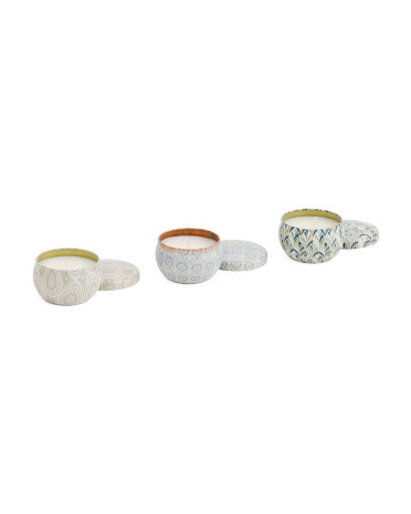 Made In Usa Set Of 3 Mini Scented Candles Tin Bundle | TJ Maxx