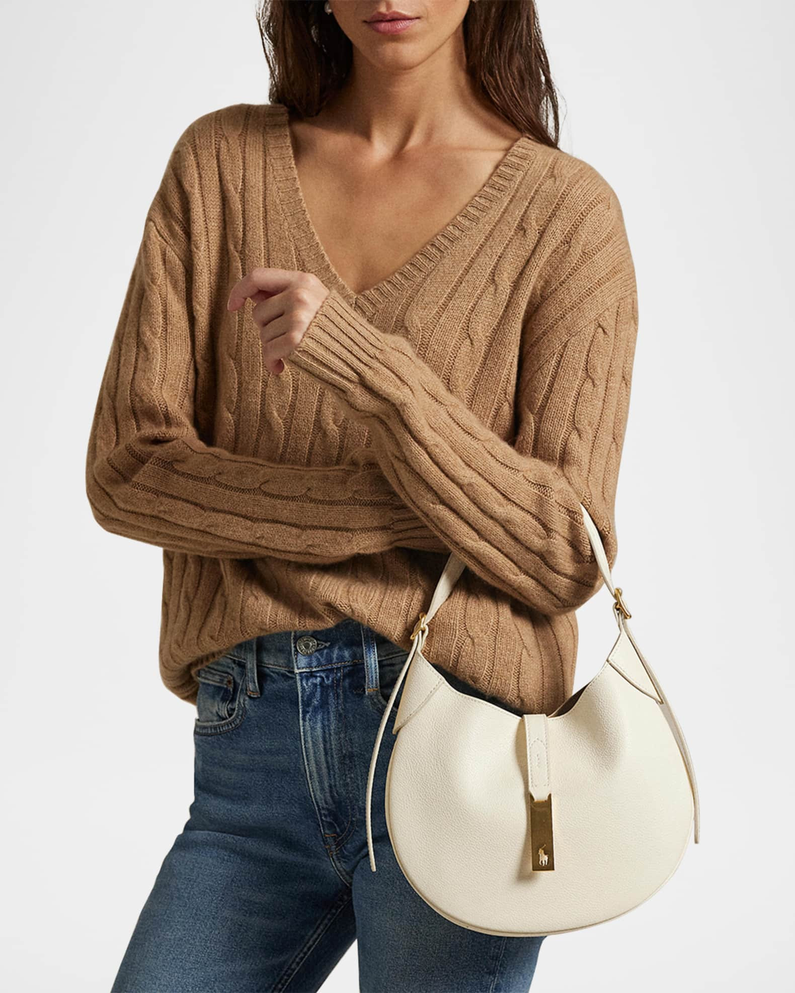 Polo ID Small Leather Shoulder Bag | Neiman Marcus