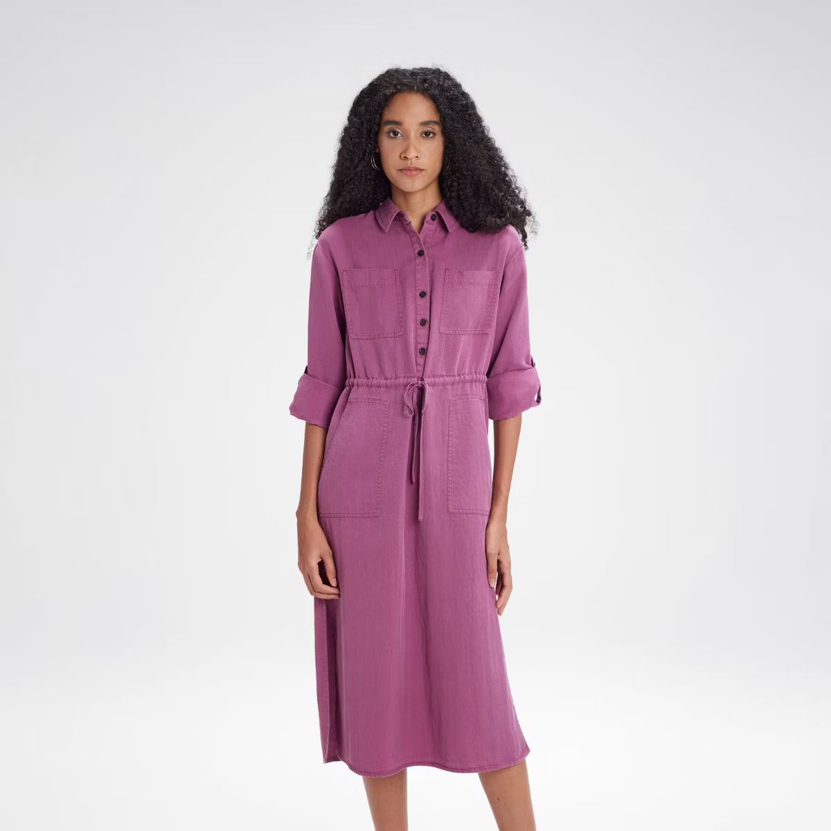 Women's Long Sleeve Utility Midi Shirtdress - A New Day™ | Target