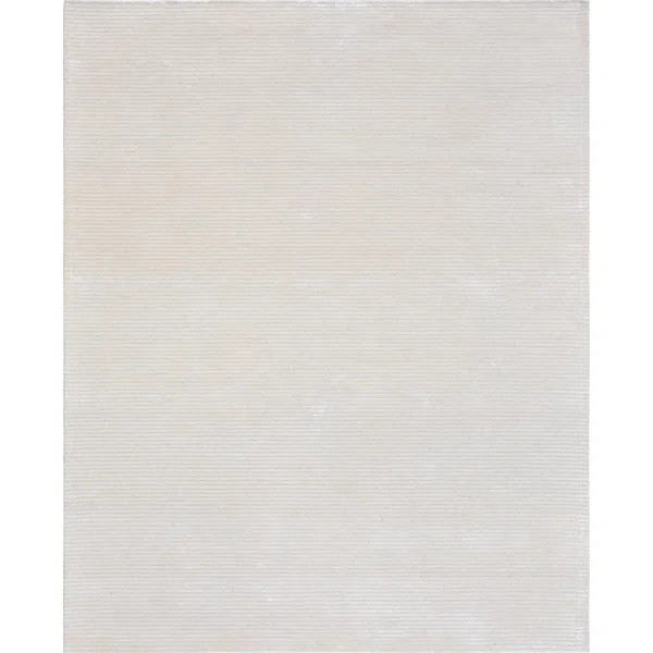 Edgy Handwoven Tufted Wool/Silk Beige Area Rug | Wayfair North America