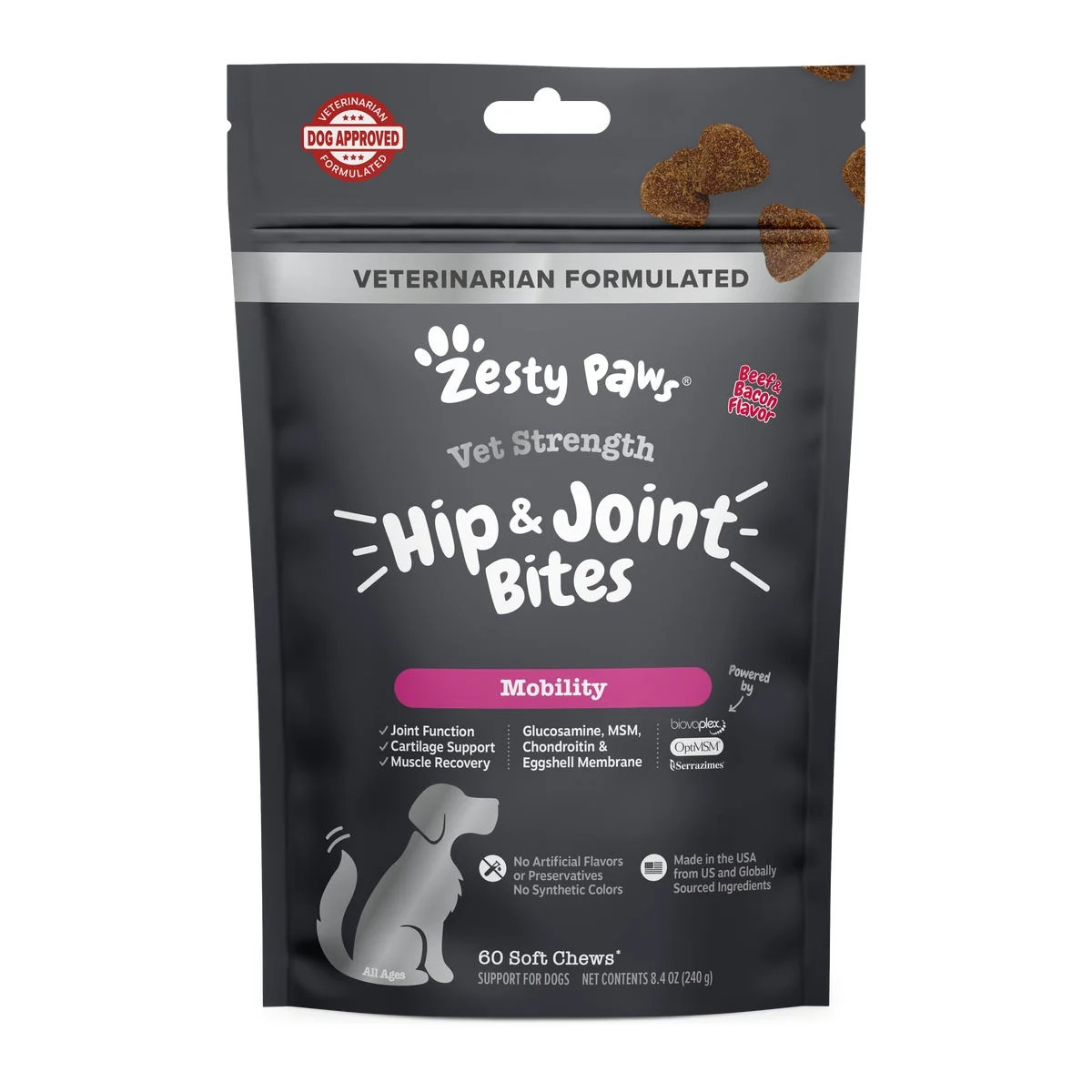 Zesty Paws Vet Strength Hip & Joint Bites for Dogs, Dog Supplement for Hip & Joint Health, 60 Cou... | Walmart (US)