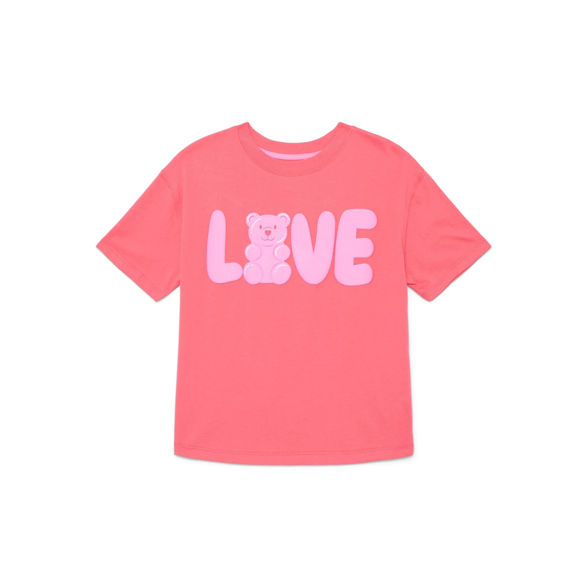 Valentine's Day Girls Bear Graphic Tee from Way to Celebrate, Sizes 4-16 | Walmart (US)