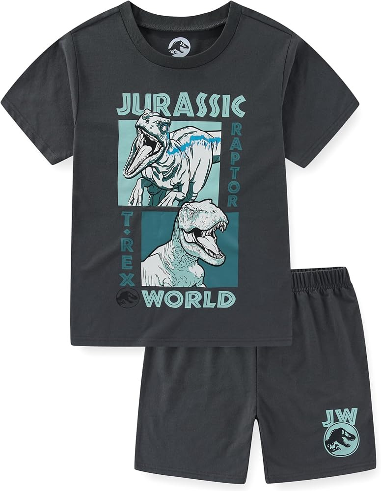 Jurassic World Boys Short Sleeve T-Shirt and Shorts 2 Piece Set for Big Kids | Amazon (US)