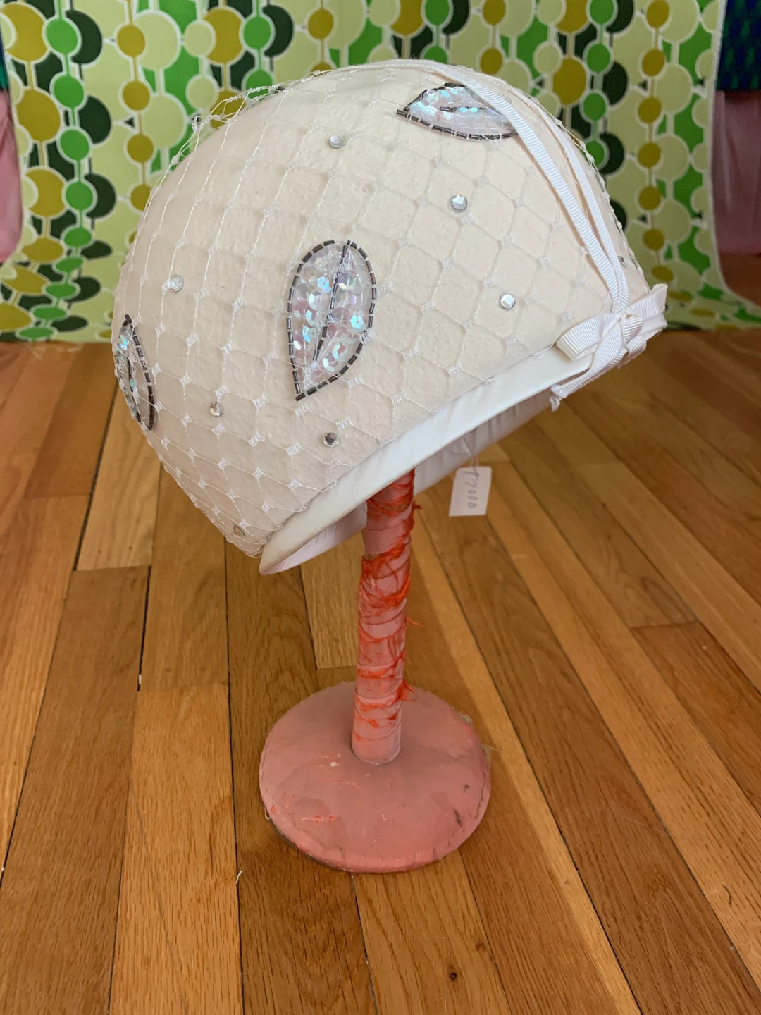 Vintage Felt Hat- Gorgeous Netting Sequins Ribbons off White Ivory Wedding - Etsy | Etsy (US)