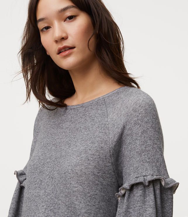 Ruffle Sleeve Sweatshirt | LOFT