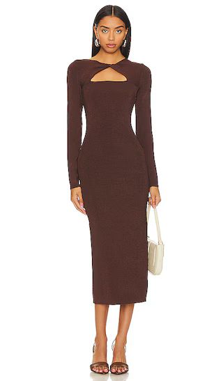 Neve Dress in Burgundy Lurex | Revolve Clothing (Global)