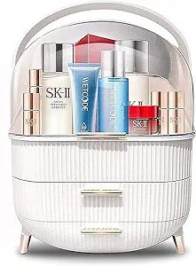 MASSY Egg Shape(Oval) Makeup Storage Box, Countertop Portable Vanity Cosmetics Organizer Preppy S... | Amazon (US)