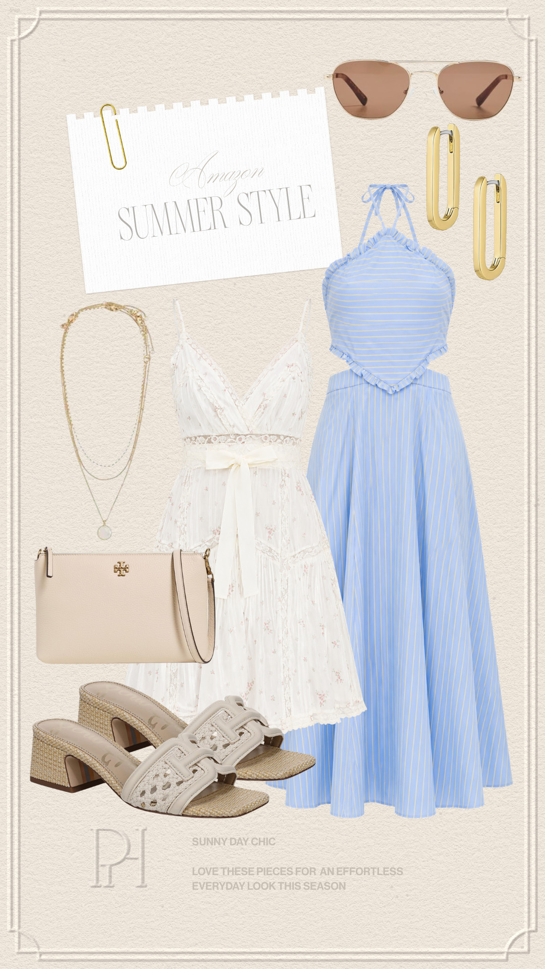 Amazon summer style finds I'm loving!

blue dress, two-piece dress, blue skirt, blue halter top, white dress, lace dress, a-line dress, oval earrings, gold earrings, sunglasses, layered necklaces, white handbag, off-white handbag, designer handbag, off-white sandals, neutral sandals, block heel sandals, summer fashion, summer style, summer looks, summer outfit 

 #LTKgrwm #LTKootd #LTKSeasonal