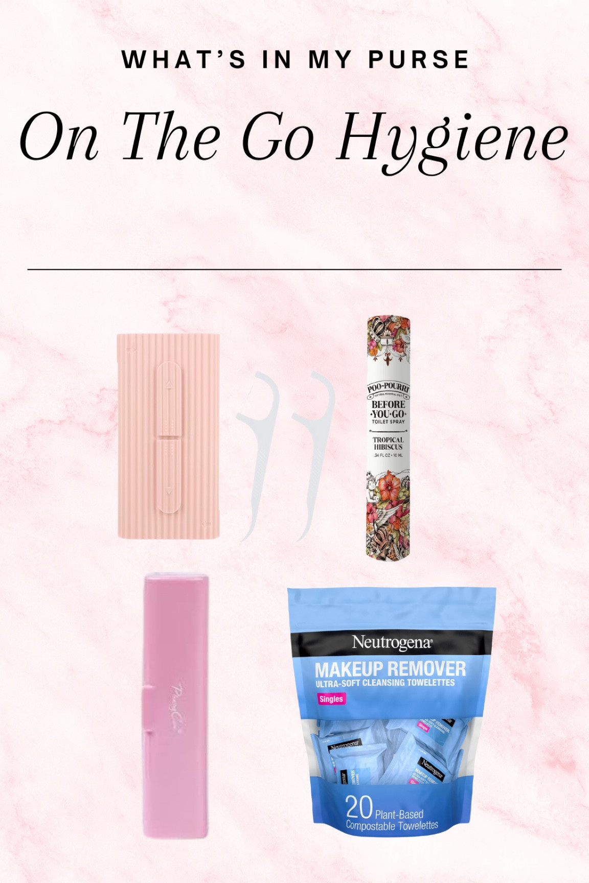 On-the-go hygiene must-haves! ✨ Floss for fresh breath, oil blotting paper to stay shine-free, mini makeup remover wipes for touch-ups, and toilet spray because, well… you know. 😉 Always prepped, always fresh!

Follow for more @OPERATION_NIKI on IG, TikTok, & Facebook sahm, amazon finds, home essentials, beauty closet, mom bag, organized home, mom purse, cleaning must haves, cleaning tips, organization, travel bag, bedroom clean, cleaning, organization, cleaning tools, house clean, odors, house spray, winter beauty, self care, vacation, mom bag, whats in my purse, travel, resort 

#LTKTravel #LTKBeauty #LTKItBag