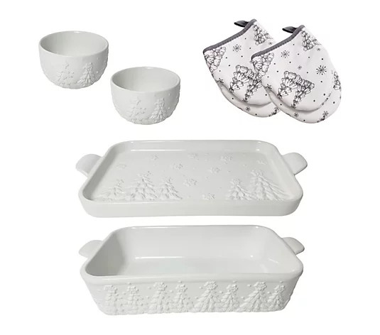 Temp-tations 11x7 Baker with Lid-it, Ramekins and Mini Mitts - QVC.com | QVC