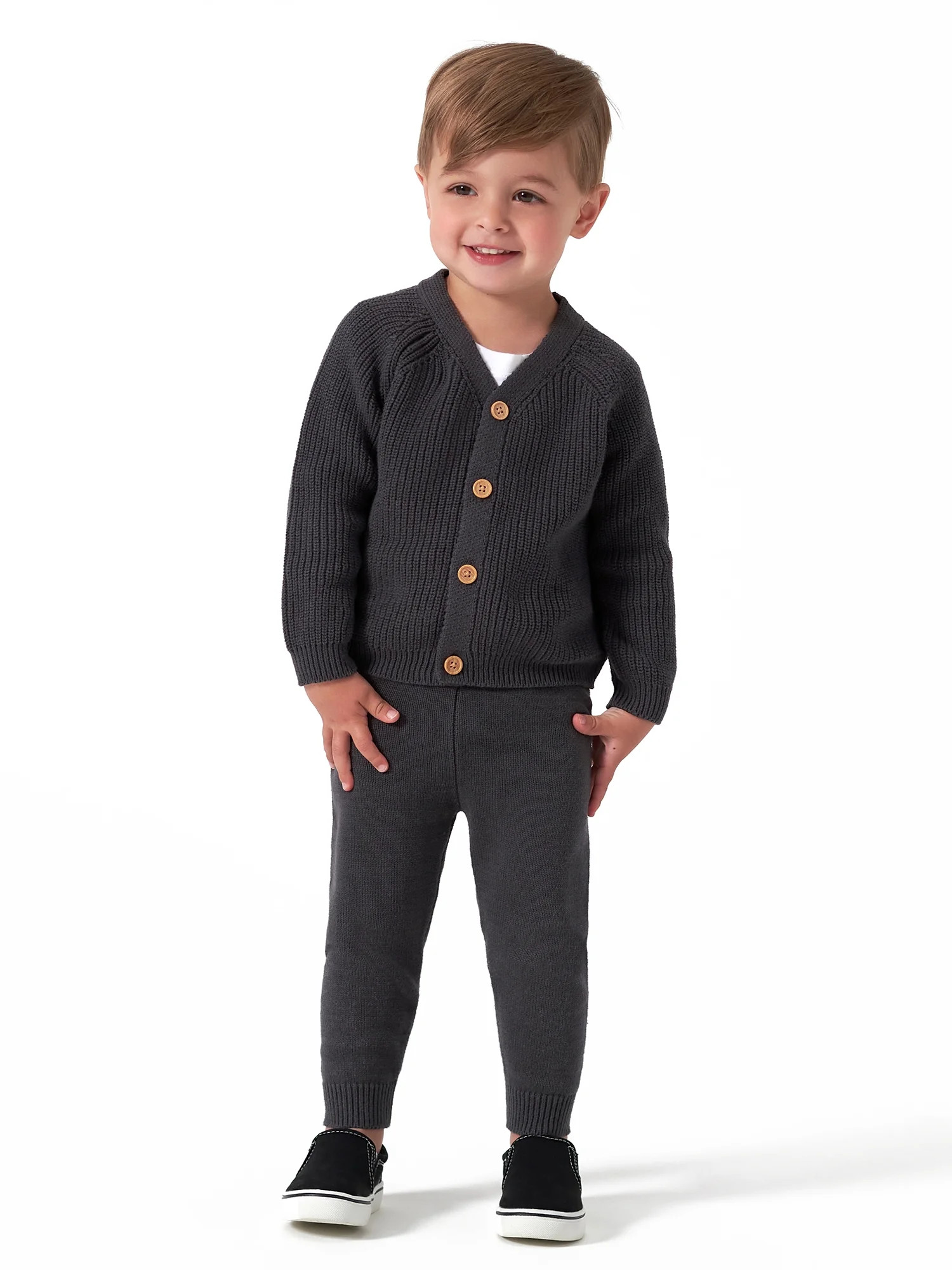 Modern Moments by Gerber Baby Boy or Girl Unisex Knit Cardigan Sweater & Jogger Outfit Set, 2 Pie... | Walmart (US)
