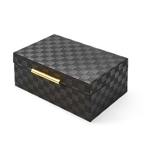 Black Faux Leather Large Box | MacKenzie-Childs