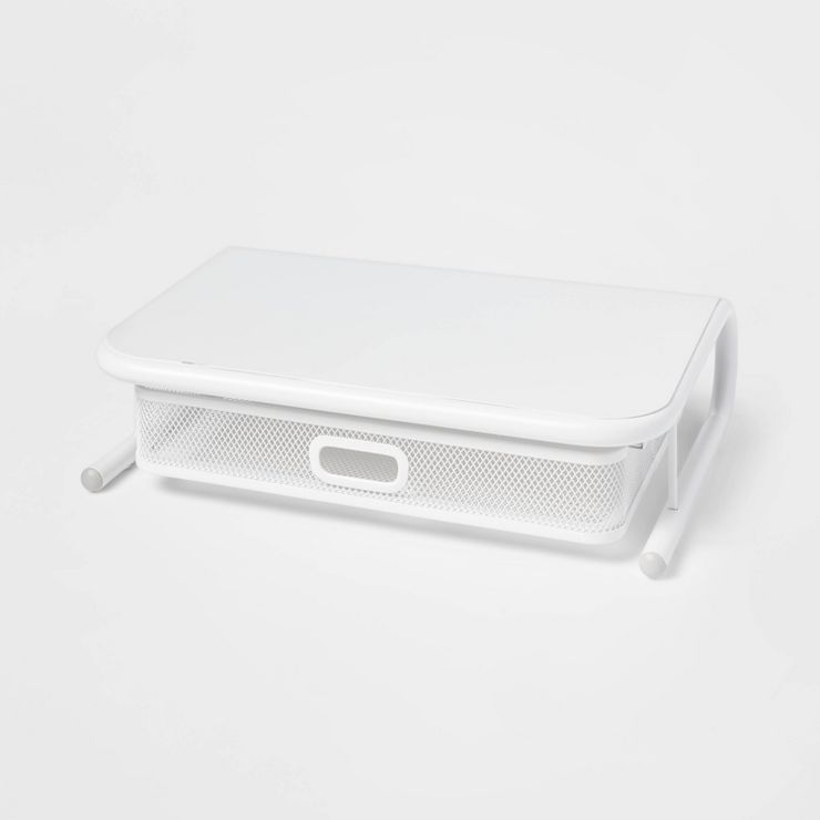 Mesh Monitor Stand with Drawer White - Brightroom™ | Target