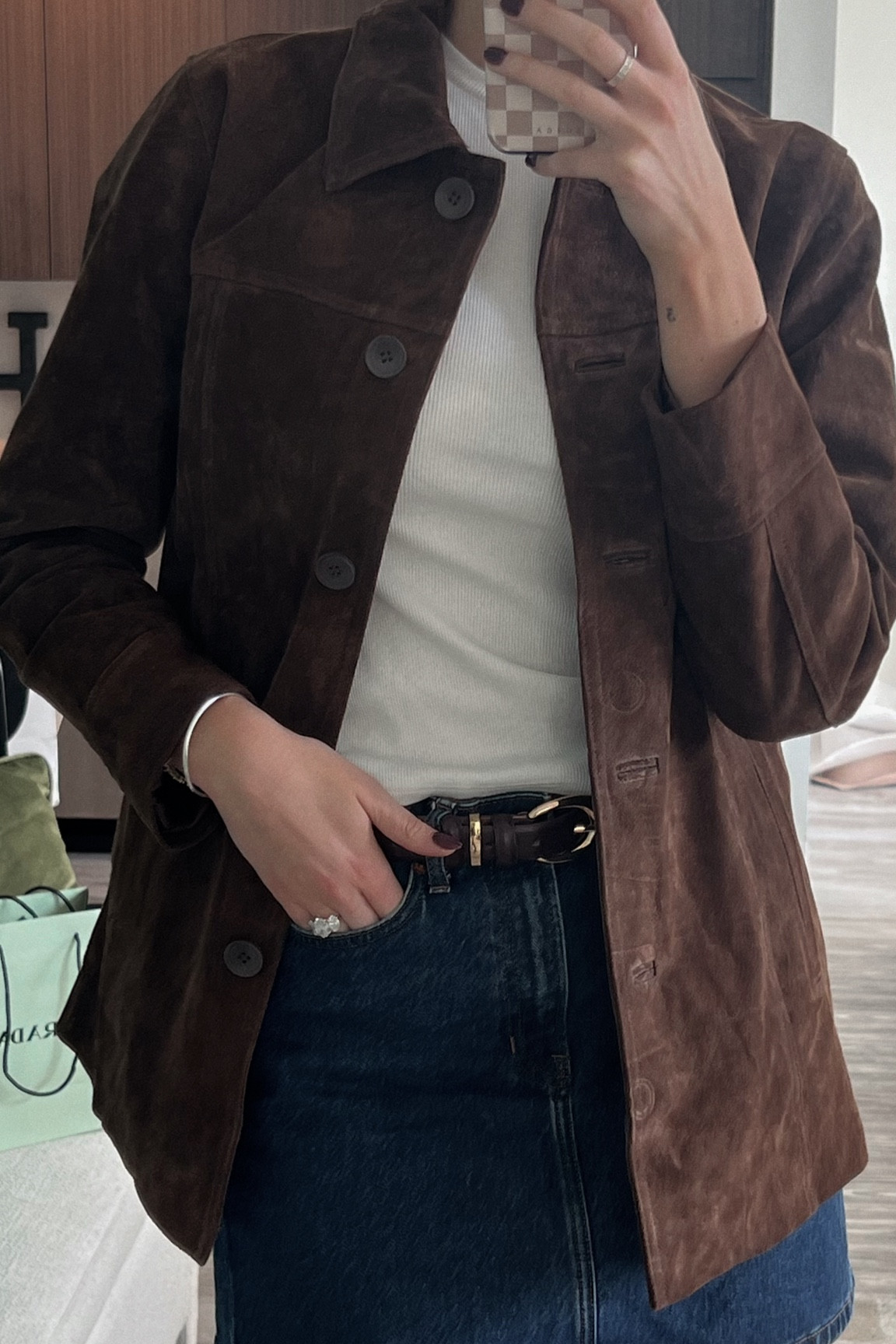 New fave fall jacket. Brown suede and such good quality! Order TTS 

#LTKStyleTip #LTKSeasonal #LTKFindsUnder100