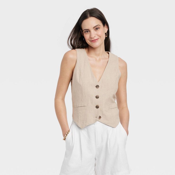 Women's Linen Vest - A New Day™ | Target
