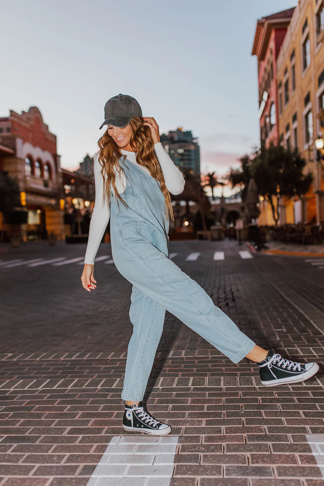 THE DENA DENIM JUMPSUIT IN LIGHT WASH | Pink Desert