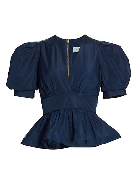 Lavagna Taffeta Peplum Top | Saks Fifth Avenue