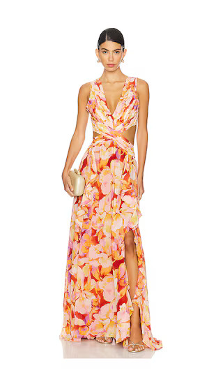 Noya Dress in Rust Yellow Floral | Revolve Clothing (Global)